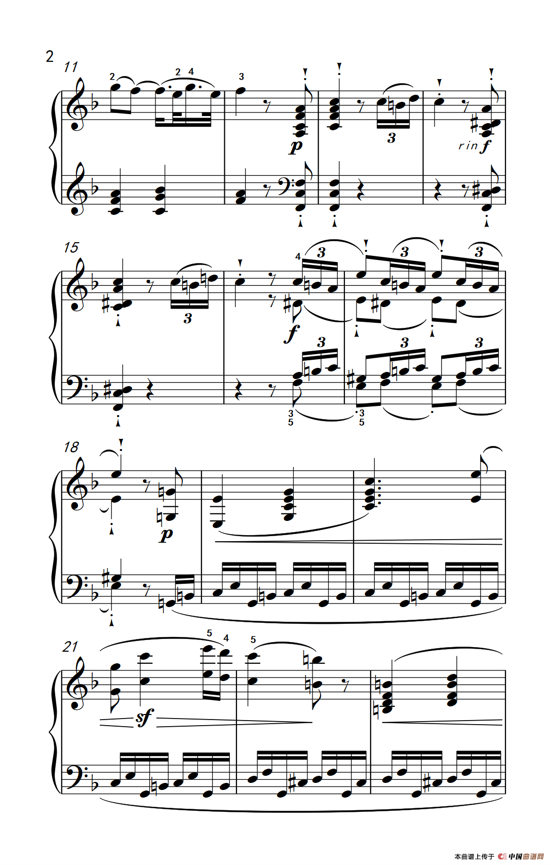 奏鸣曲 Opus 10 Nr.2 第一乐章（贝多芬奏鸣曲集 2）