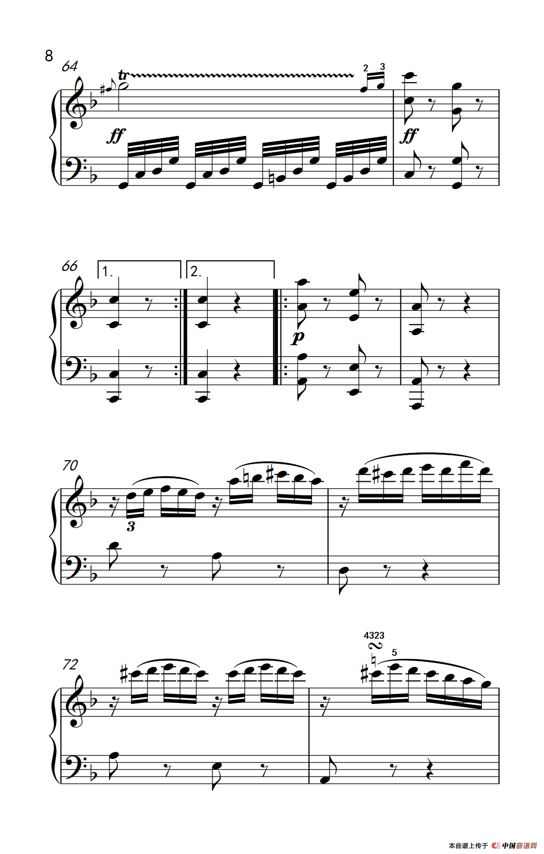 奏鸣曲 Opus 10 Nr.2 第一乐章（贝多芬奏鸣曲集 2）