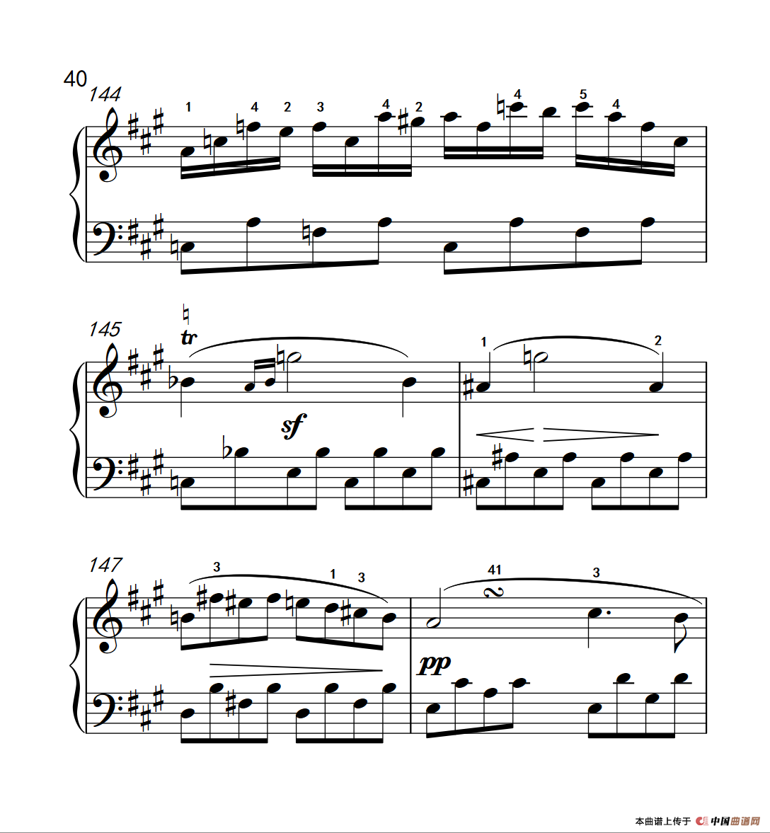 奏鸣曲 Opus 2 Nr.2 第四乐章（贝多芬奏鸣曲集 1）