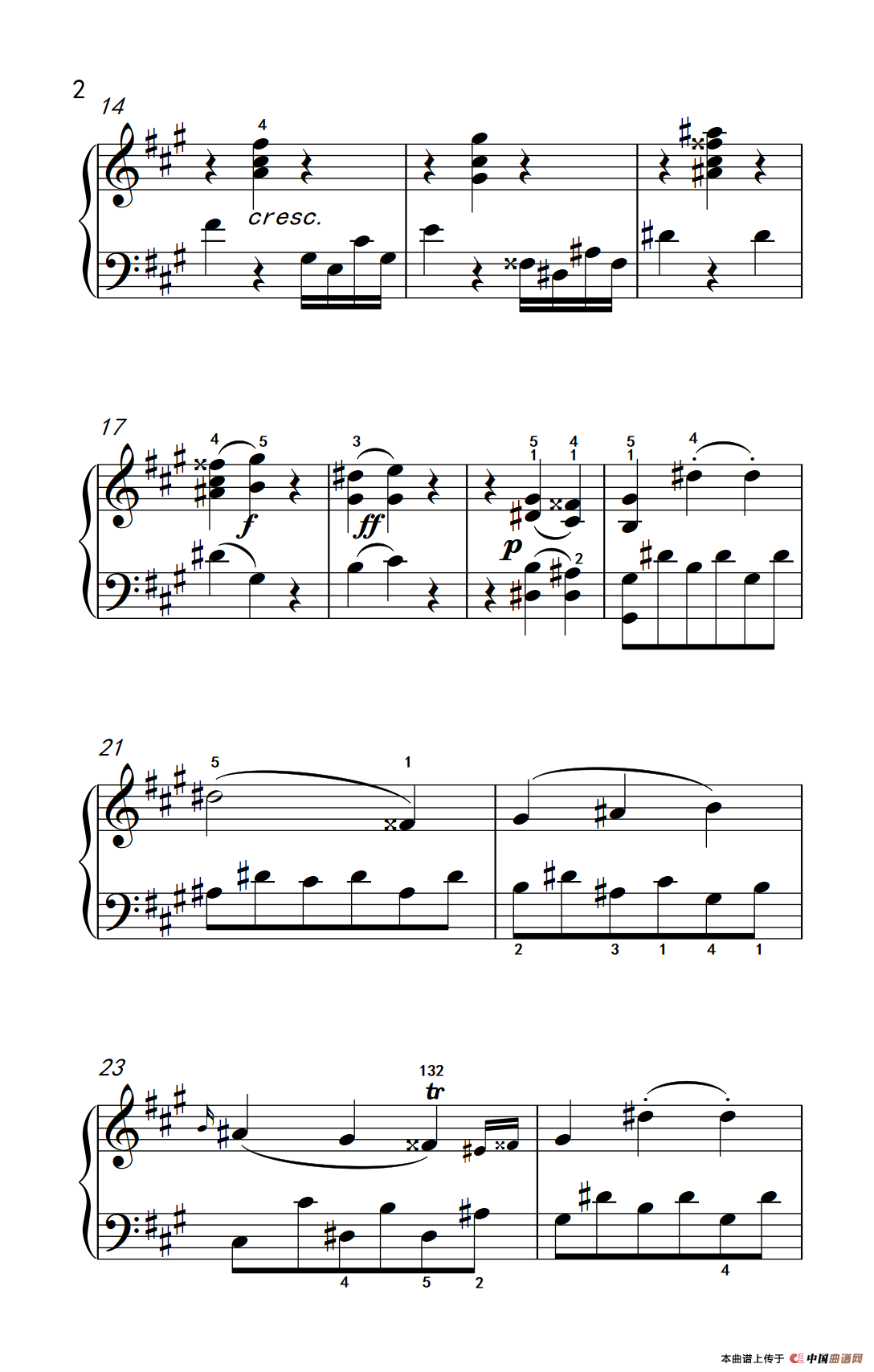 奏鸣曲 Opus 2 Nr.2 第三乐章（贝多芬奏鸣曲集 1）