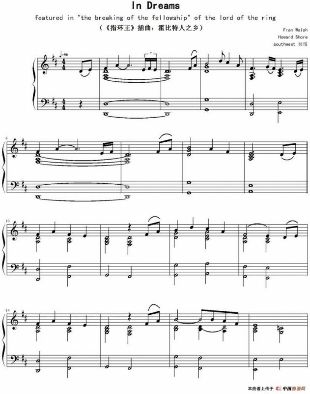 In Dreams（《指环王》插曲：霍比特人之乡）