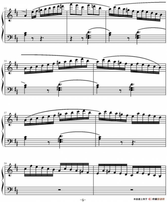 D大调小奏鸣曲第二乐章 Op.55，No.5