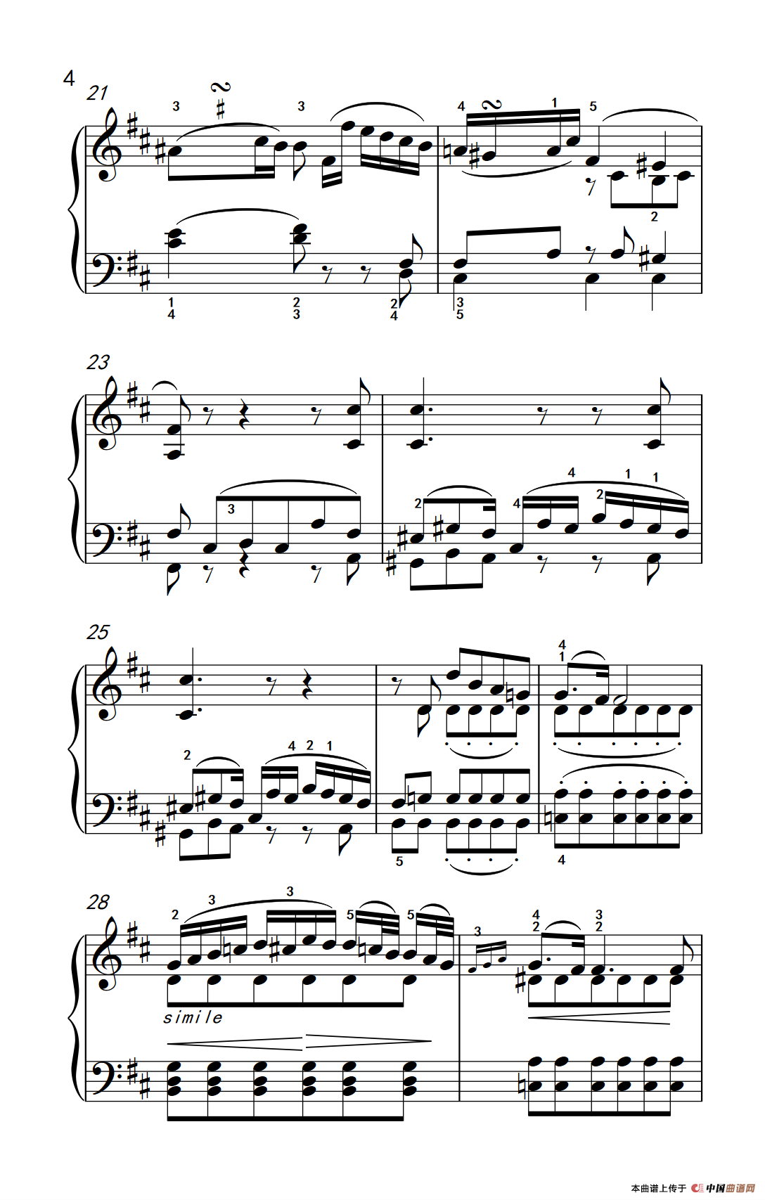 奏鸣曲 Opus 2 Nr.2 第二乐章（贝多芬奏鸣曲集 1）