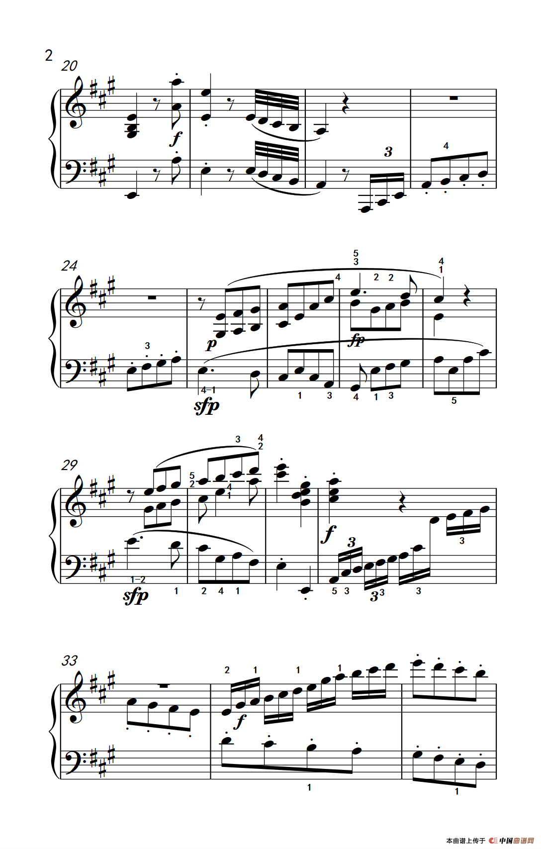 奏鸣曲 Opus 2 Nr.2 第一乐章（贝多芬奏鸣曲集 1）