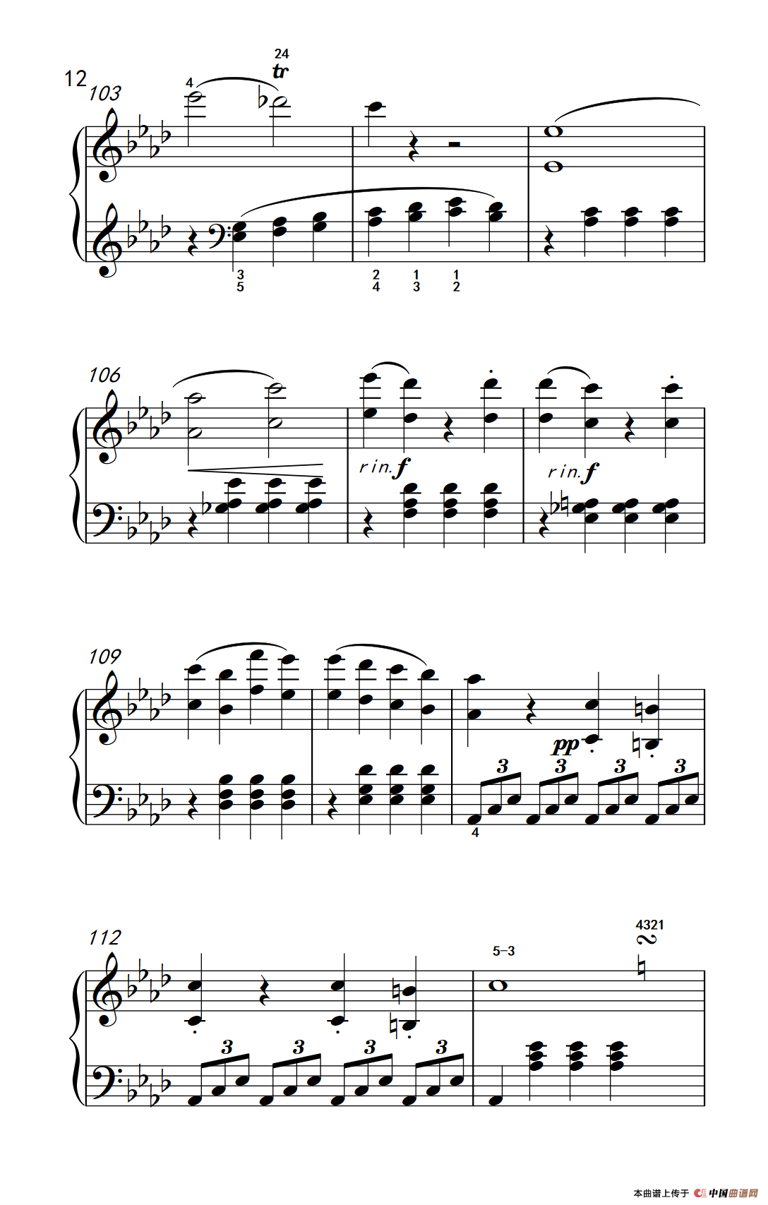 奏鸣曲 Opus 2 Nr.1 第四乐章（贝多芬奏鸣曲集 1）