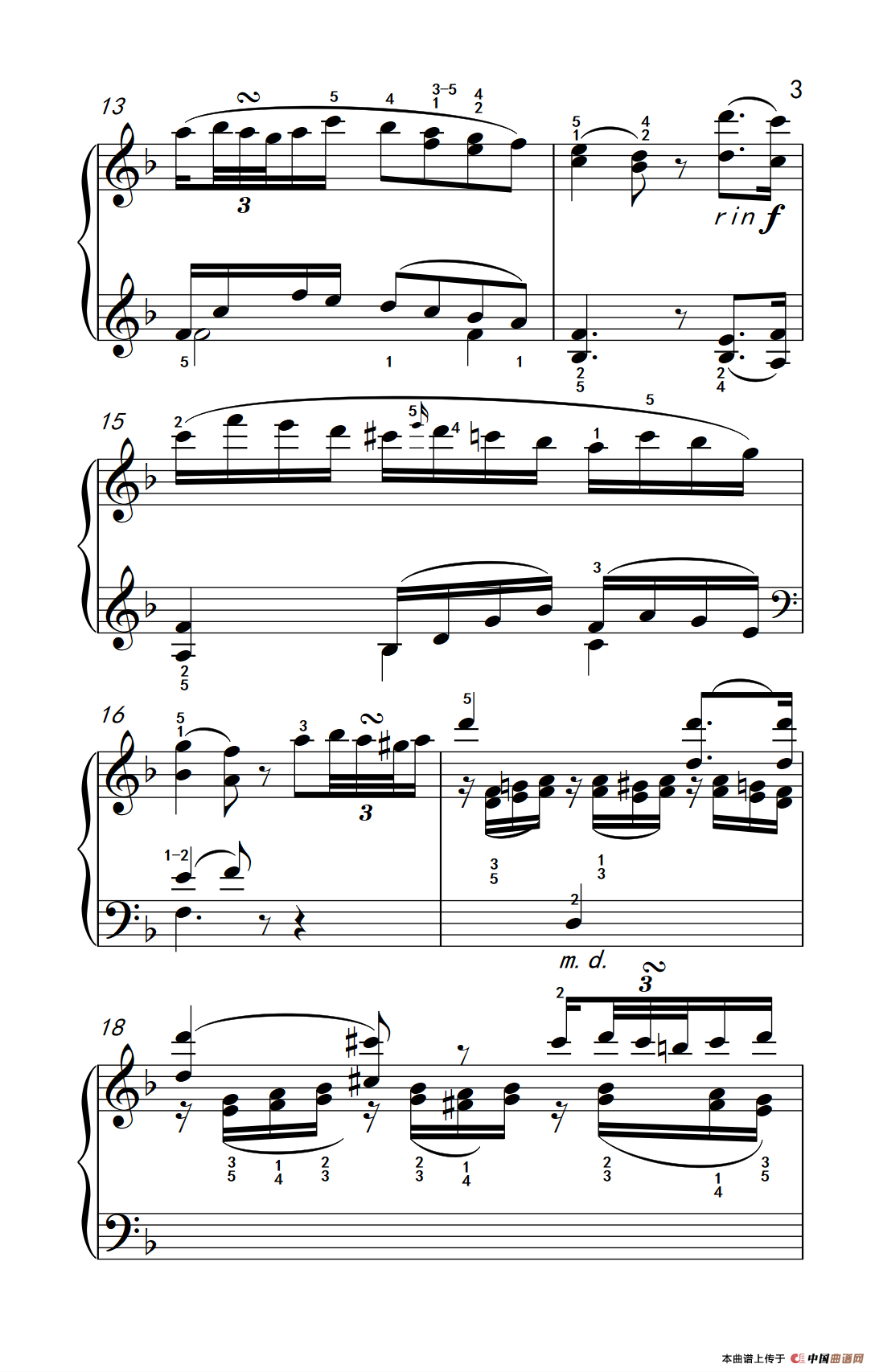 奏鸣曲 Opus 2 Nr.1 第二乐章（贝多芬奏鸣曲集 1）