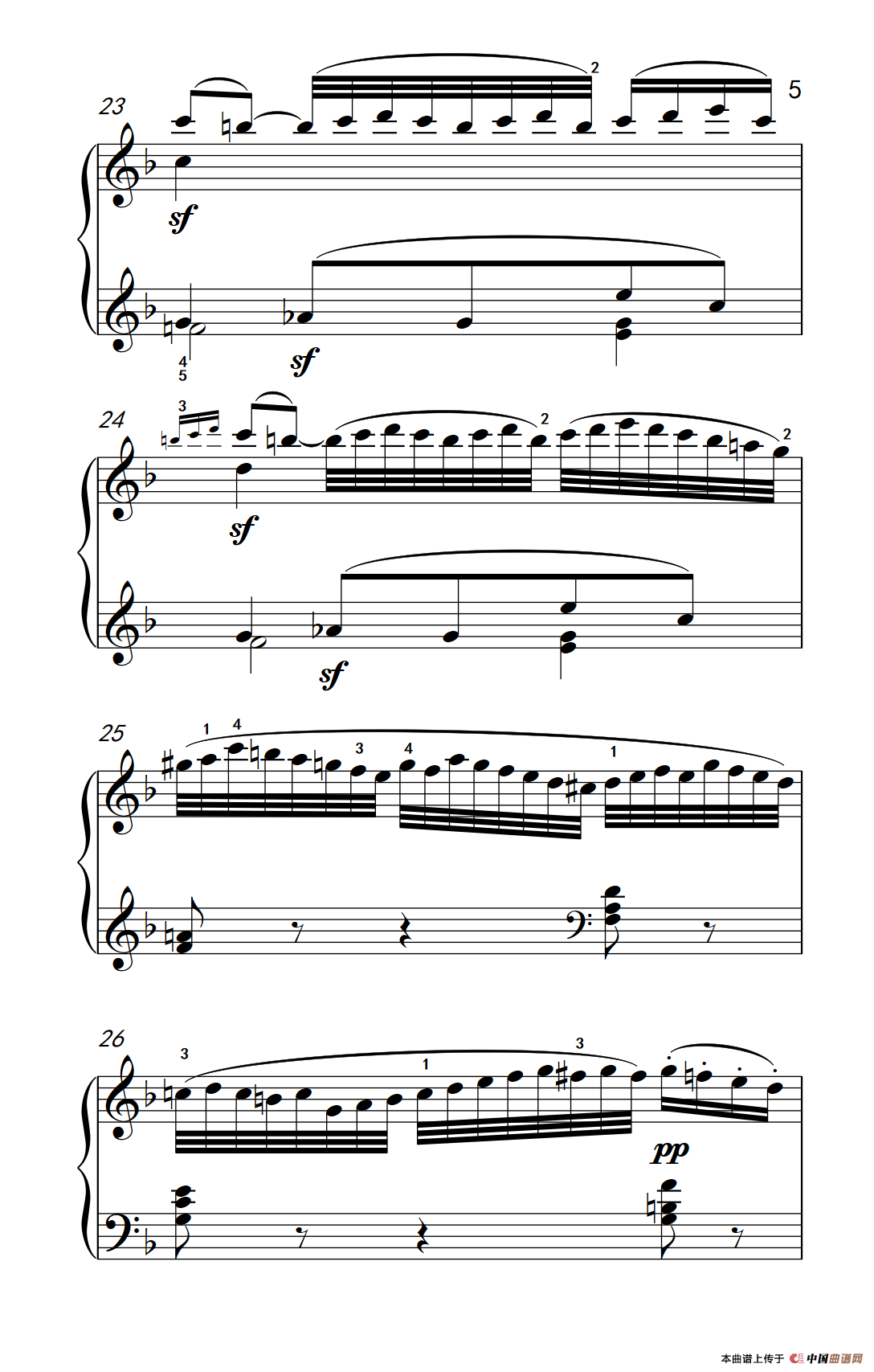 奏鸣曲 Opus 2 Nr.1 第二乐章（贝多芬奏鸣曲集 1）