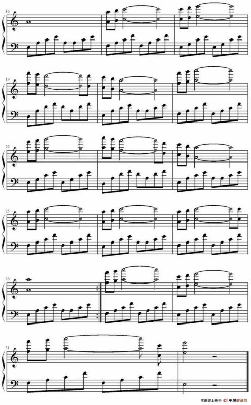 清晨（弹琴吧制谱版）