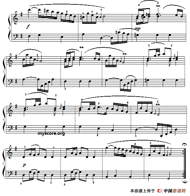 巴赫初级钢琴曲之二十四：波罗涅兹舞曲