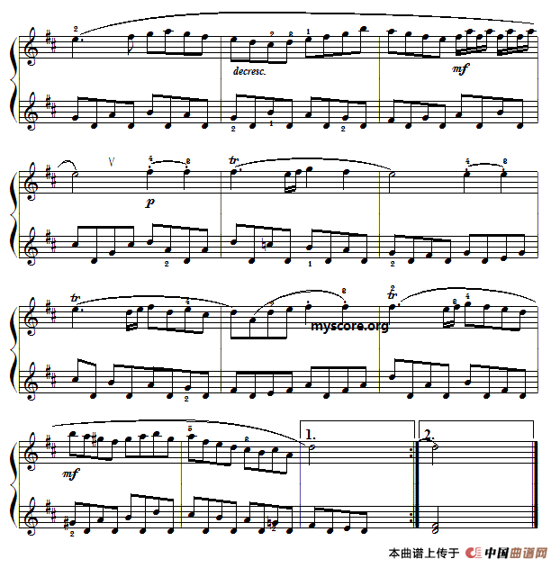 巴赫初级钢琴曲之十九：加伏特舞曲