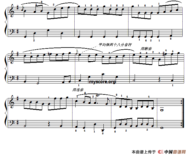 巴赫初级钢琴曲之十一：进行曲