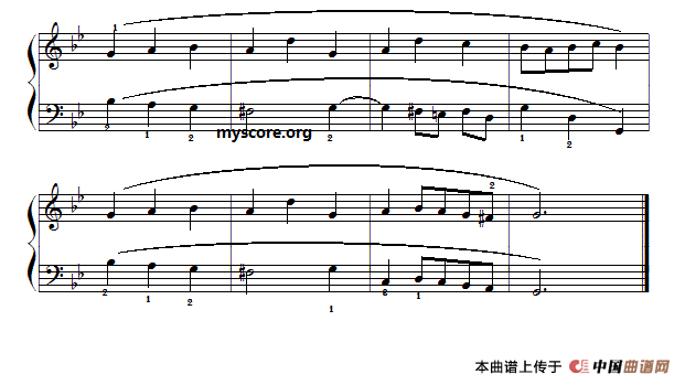 巴赫初级钢琴曲之二：小步舞曲