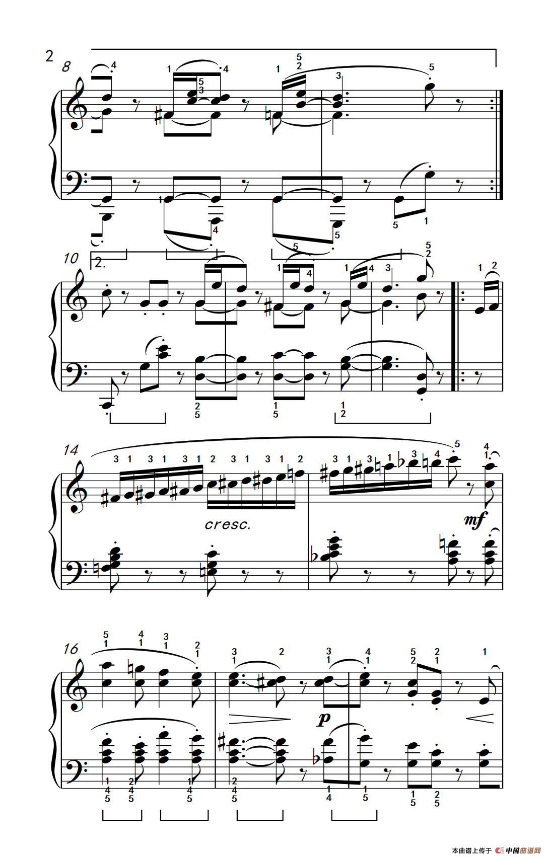 第六级 1.小精灵舞曲（中央音乐学院 钢琴（业余）考级教程 4-6级）