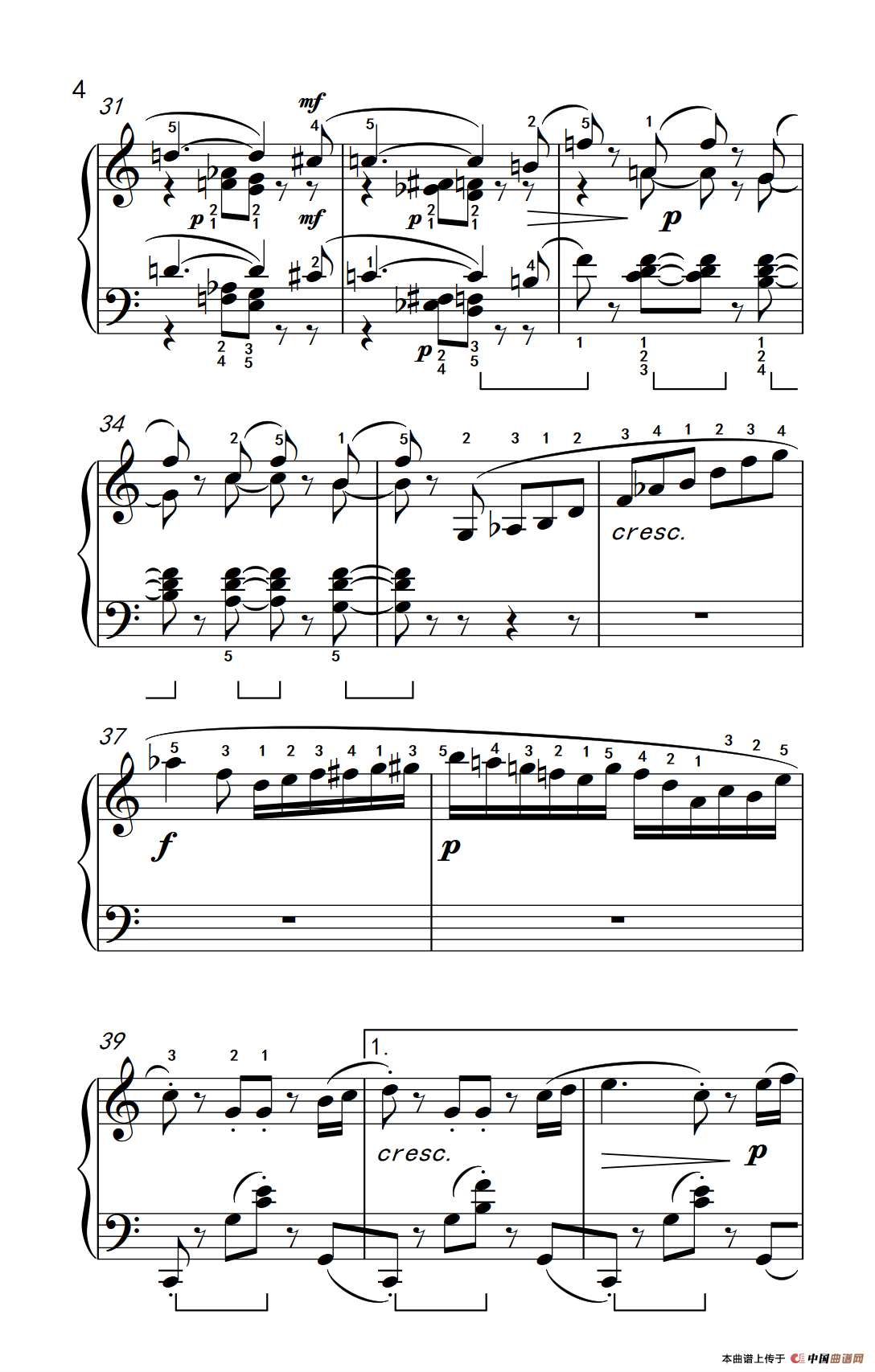 第六级 1.小精灵舞曲（中央音乐学院 钢琴（业余）考级教程 4-6级）