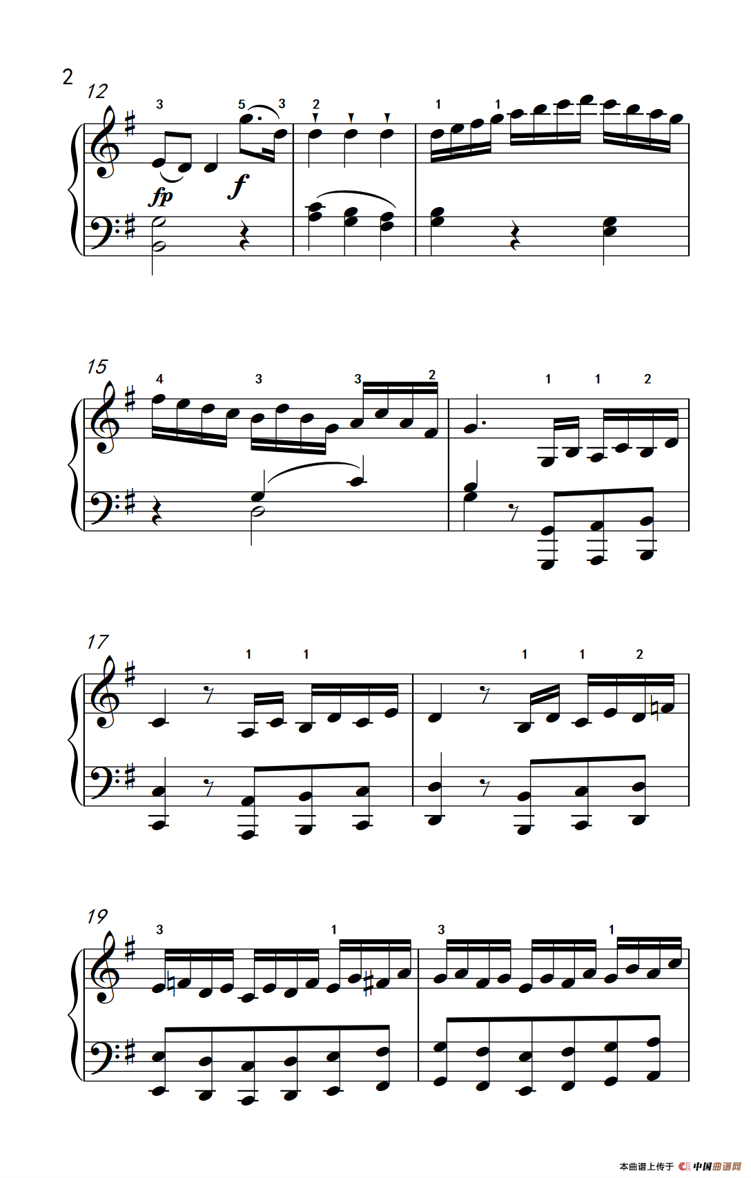 第六级 2.G大调奏鸣曲 莫扎特（中央音乐学院 钢琴（业余）考级教程 4-6级）