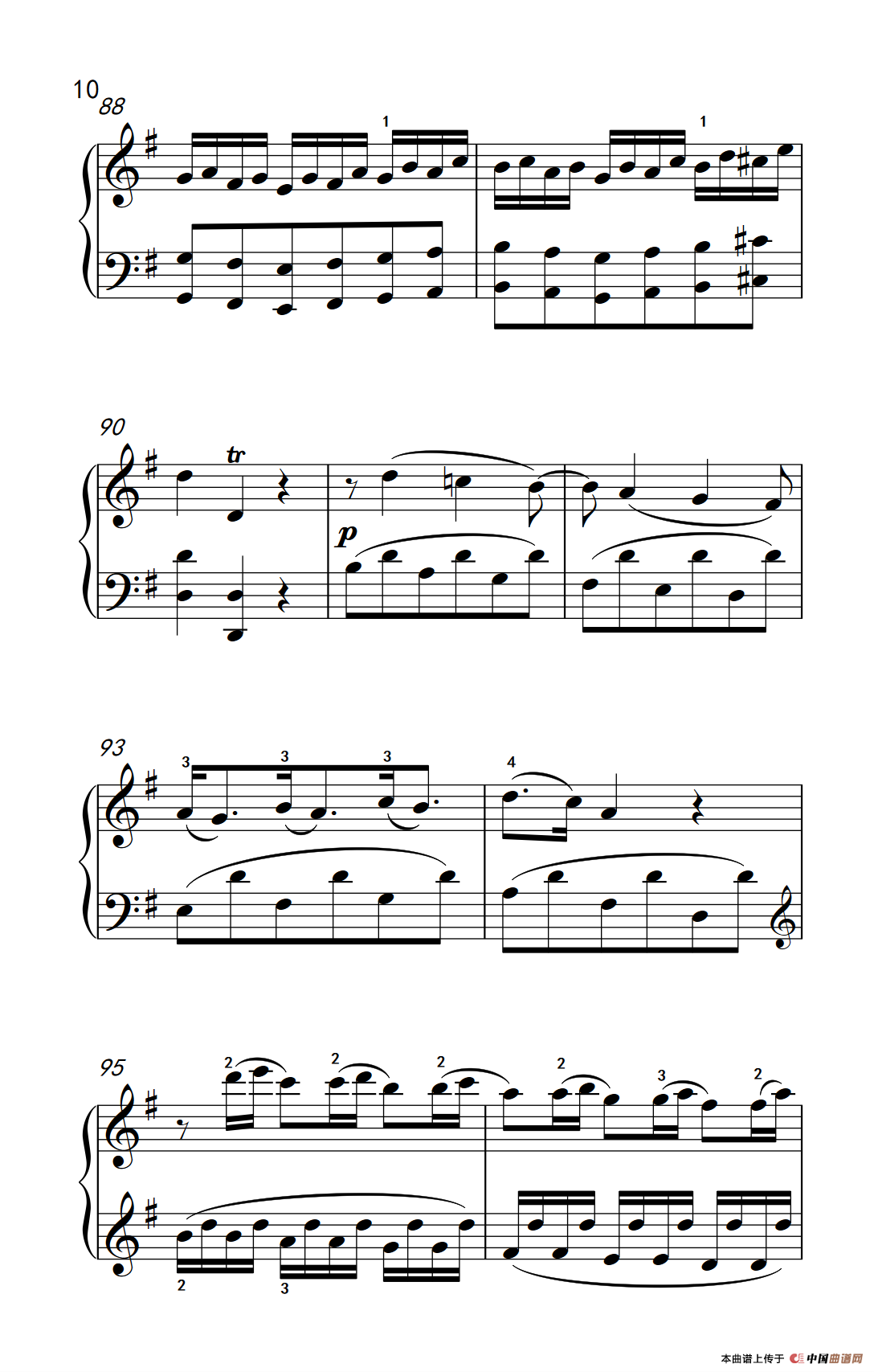 第六级 2.G大调奏鸣曲 莫扎特（中央音乐学院 钢琴（业余）考级教程 4-6级）