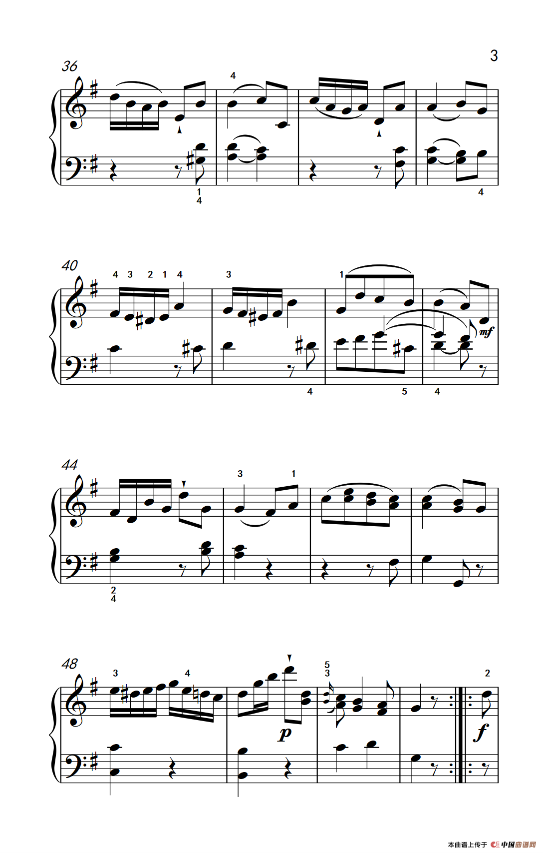 第六级 1.G大调奏鸣曲（中央音乐学院 钢琴（业余）考级教程 4-6级）