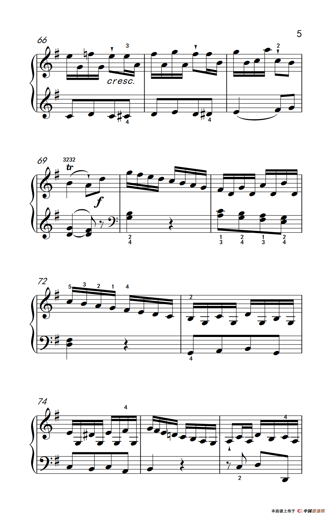 第六级 1.G大调奏鸣曲（中央音乐学院 钢琴（业余）考级教程 4-6级）