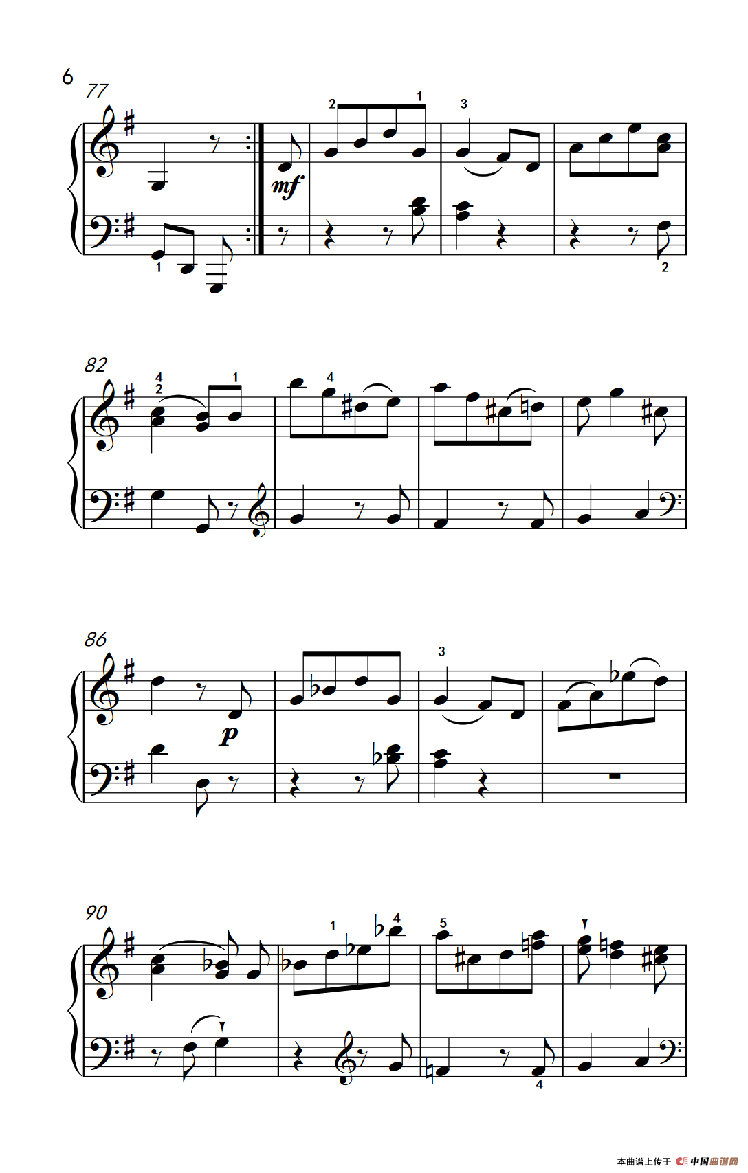 第六级 1.G大调奏鸣曲（中央音乐学院 钢琴（业余）考级教程 4-6级）