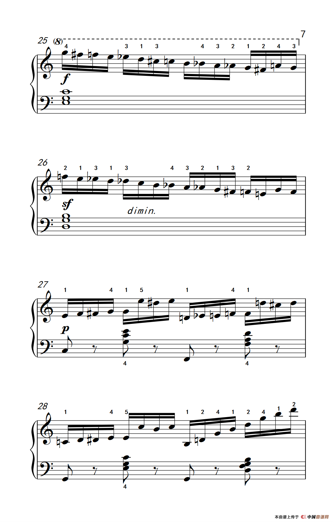 第六级 1.练习曲（中央音乐学院 钢琴（业余）考级教程 4-6级）