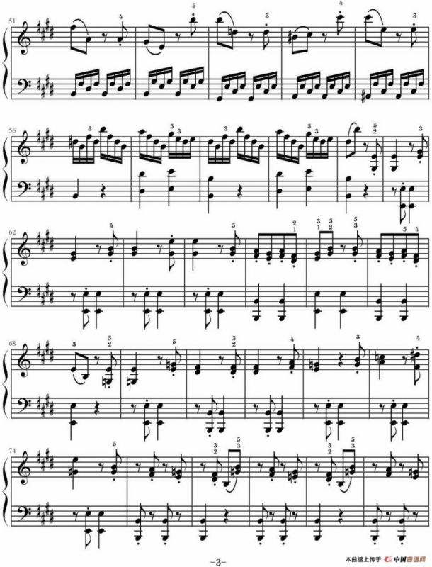 E大调奏鸣曲第三乐章