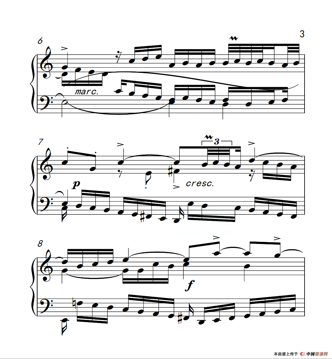 第六级 三部创意曲（中国音乐学院钢琴考级作品1~6级）