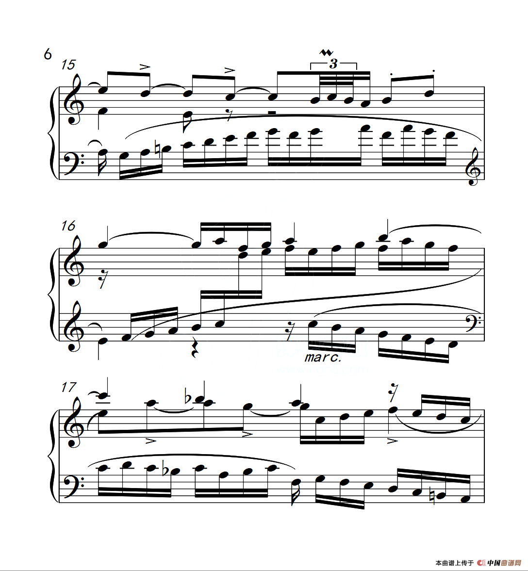 第六级 三部创意曲（中国音乐学院钢琴考级作品1~6级）