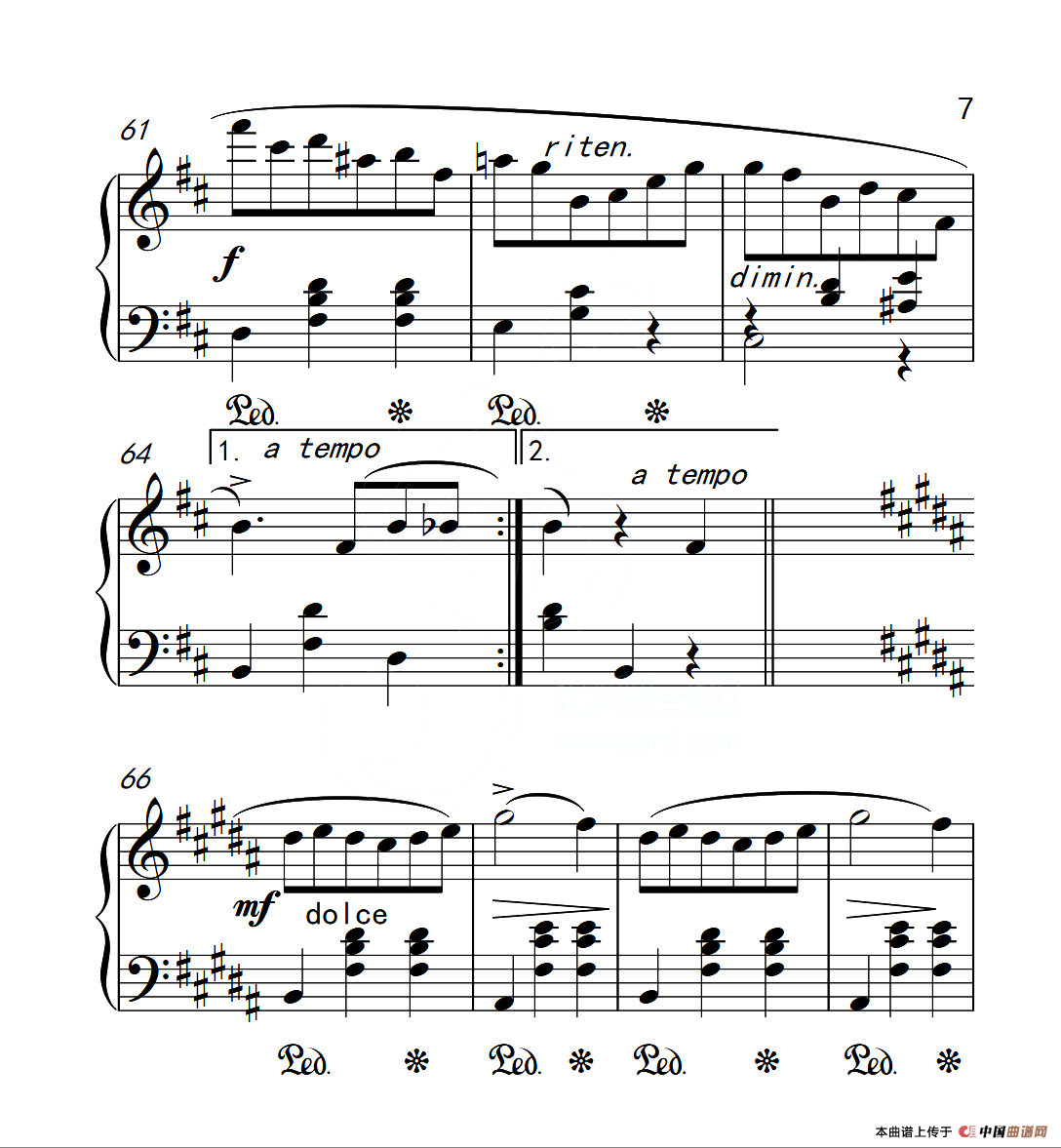 第六级 圆舞曲（中国音乐学院钢琴考级作品1~6级）