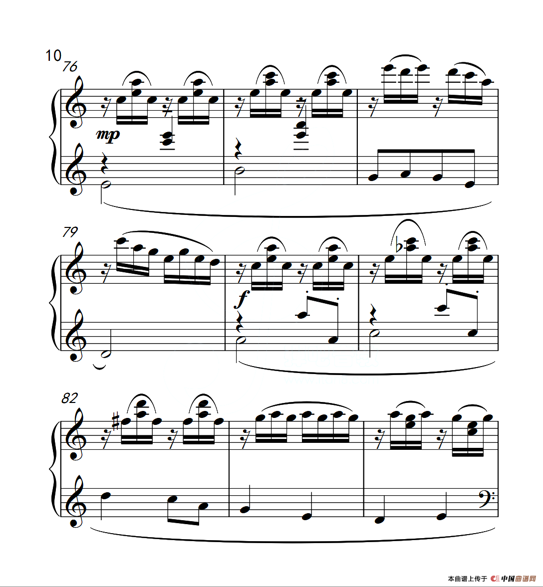 第六级B组 溪边嬉水（中国音乐学院钢琴考级作品1~6级）