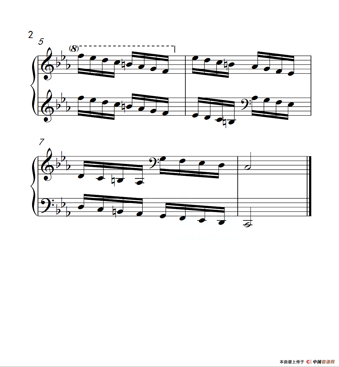 第六级 c小调音阶（中国音乐学院钢琴考级作品1~6级）