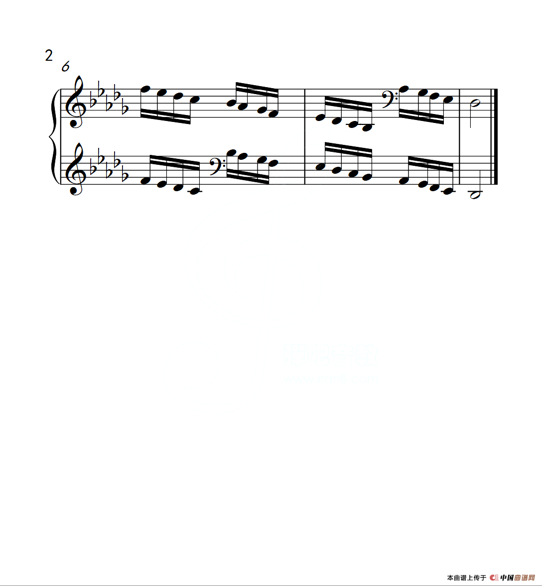 第六级 降D大调音阶（中国音乐学院钢琴考级作品1~6级）