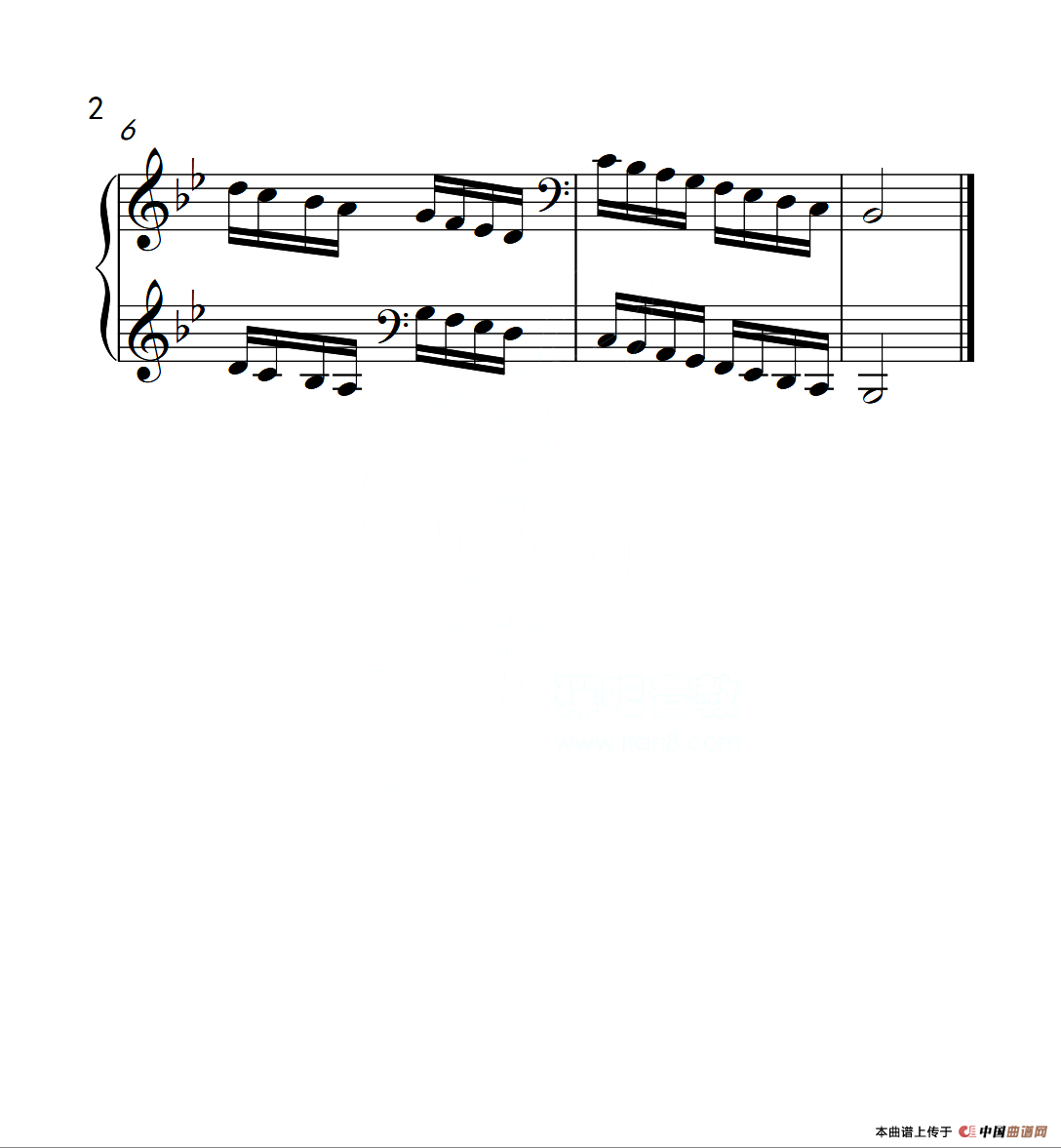 第六级 降B大调音阶（中国音乐学院钢琴考级作品1~6级）