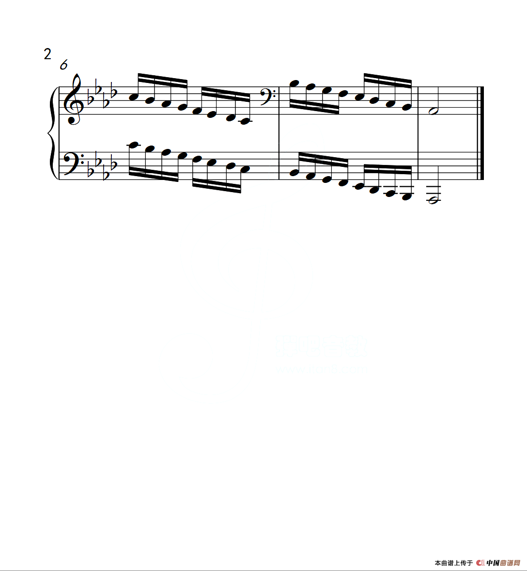 第六级 降A大调音阶（中国音乐学院钢琴考级作品1~6级）