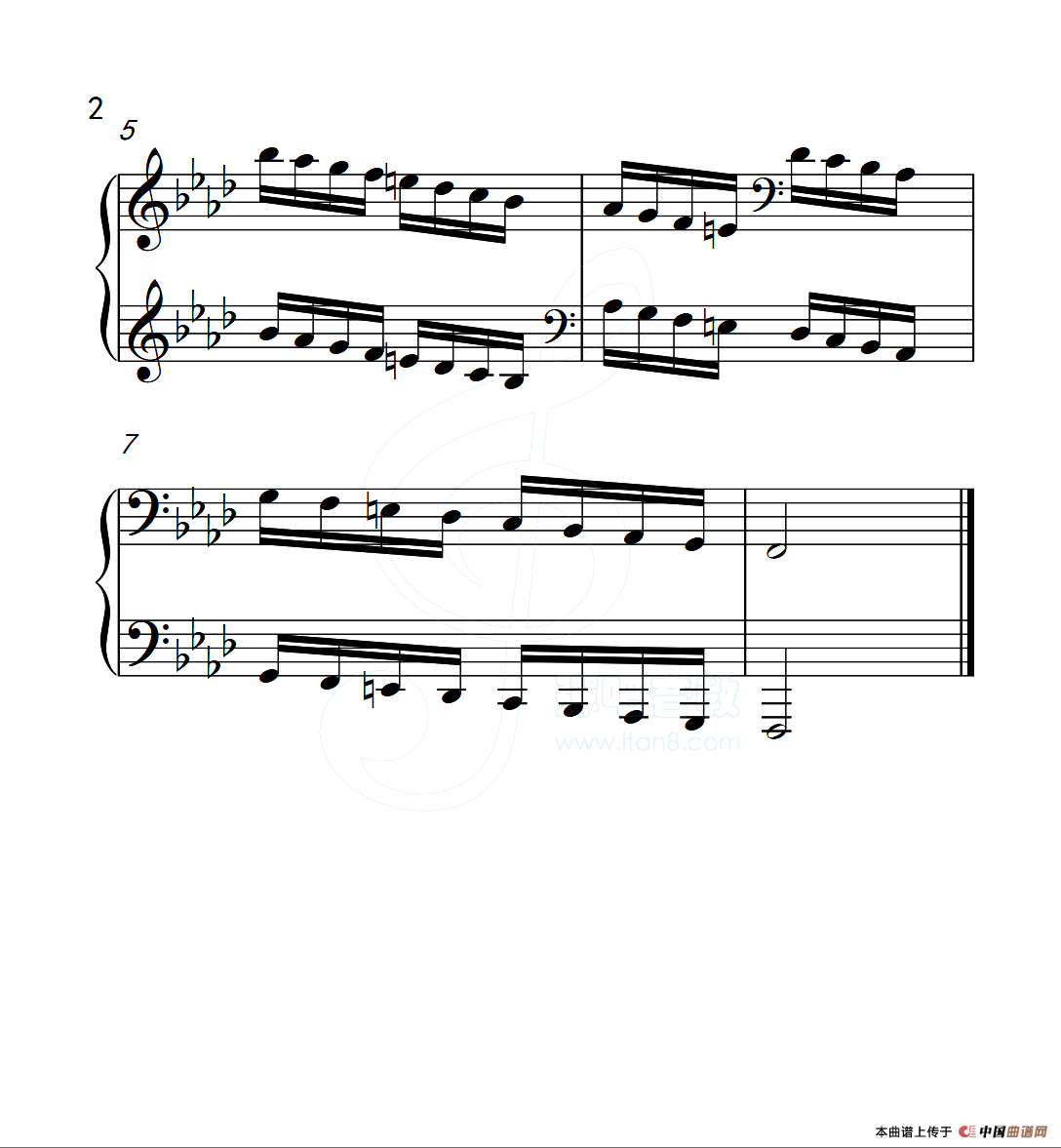 第六级 f小调音阶（中国音乐学院钢琴考级作品1~6级）