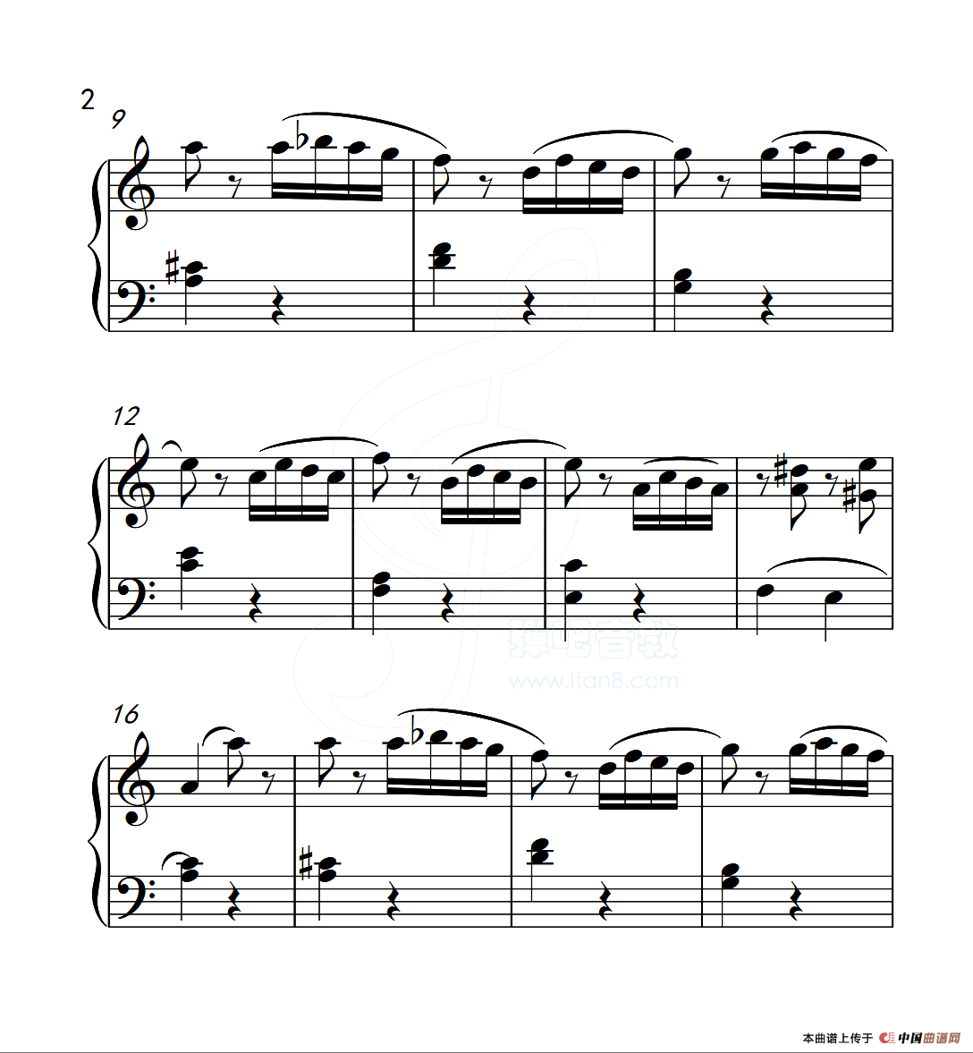 第五级A组 帕格尼尼主题变奏曲（选段）（中国音乐学院钢琴考级作品1~6级）