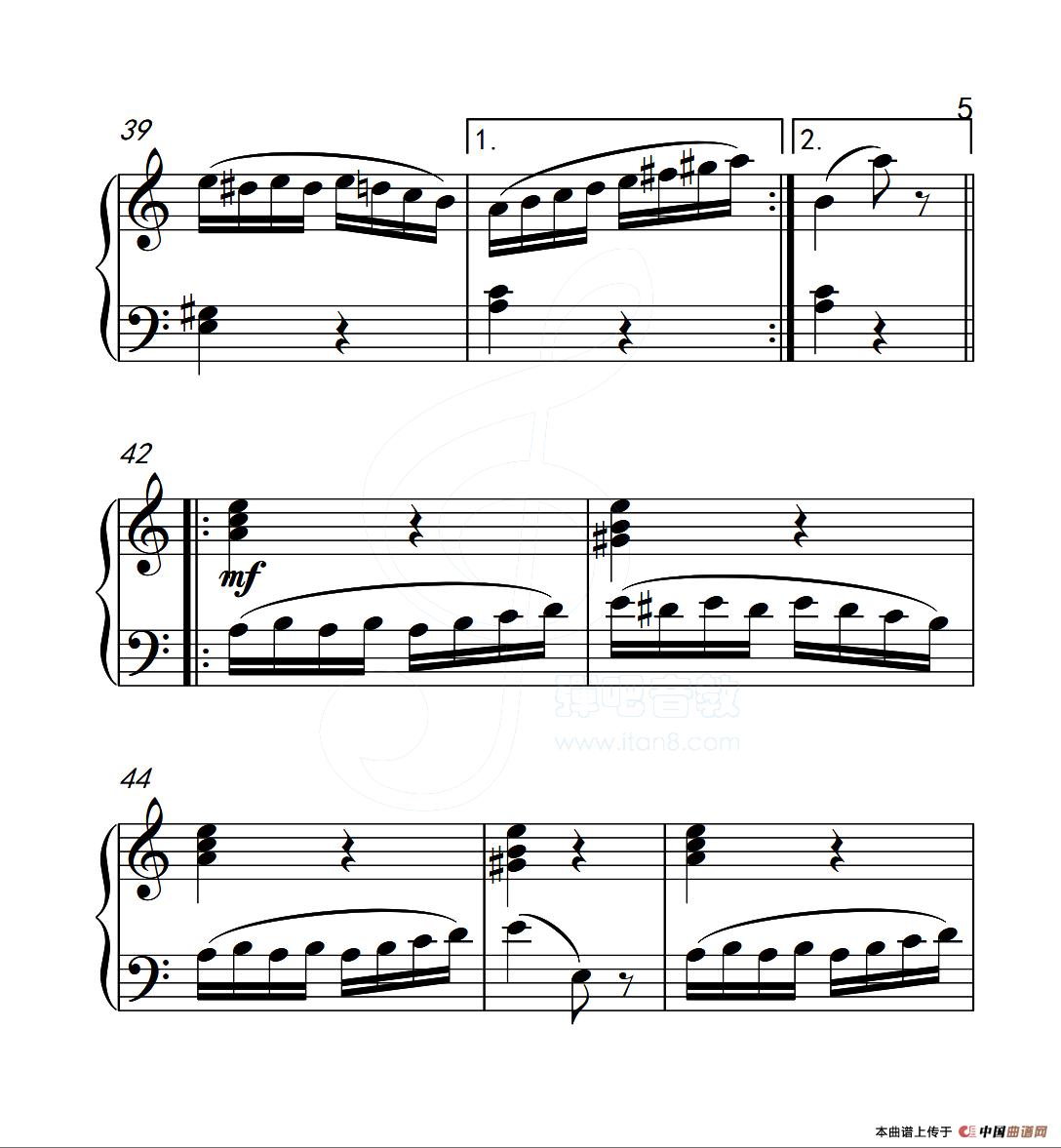 第五级A组 帕格尼尼主题变奏曲（选段）（中国音乐学院钢琴考级作品1~6级）