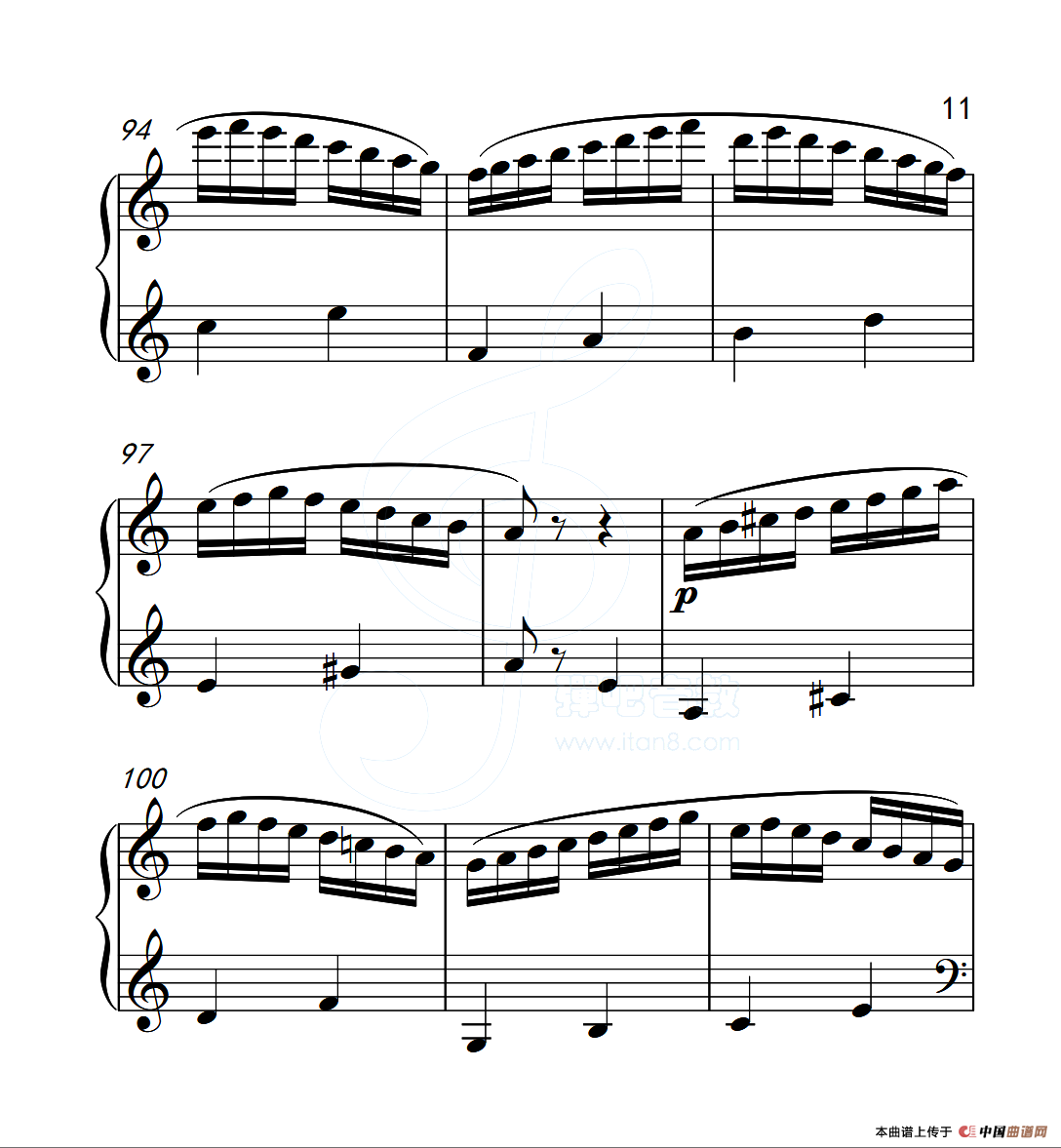 第五级A组 帕格尼尼主题变奏曲（选段）（中国音乐学院钢琴考级作品1~6级）