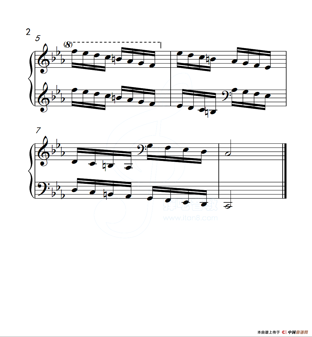 第五级 c小调音阶（中国音乐学院钢琴考级作品1~6级）