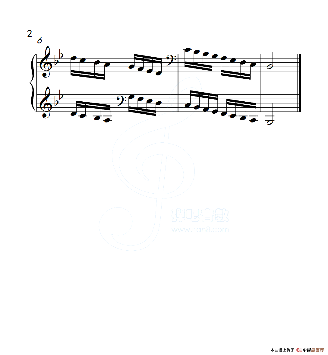 第五级 降B大调音阶（中国音乐学院钢琴考级作品1~6级）