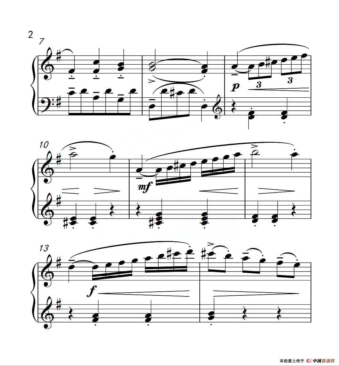 第四级A组 G大调小奏鸣曲（中国音乐学院钢琴考级作品1~6级）