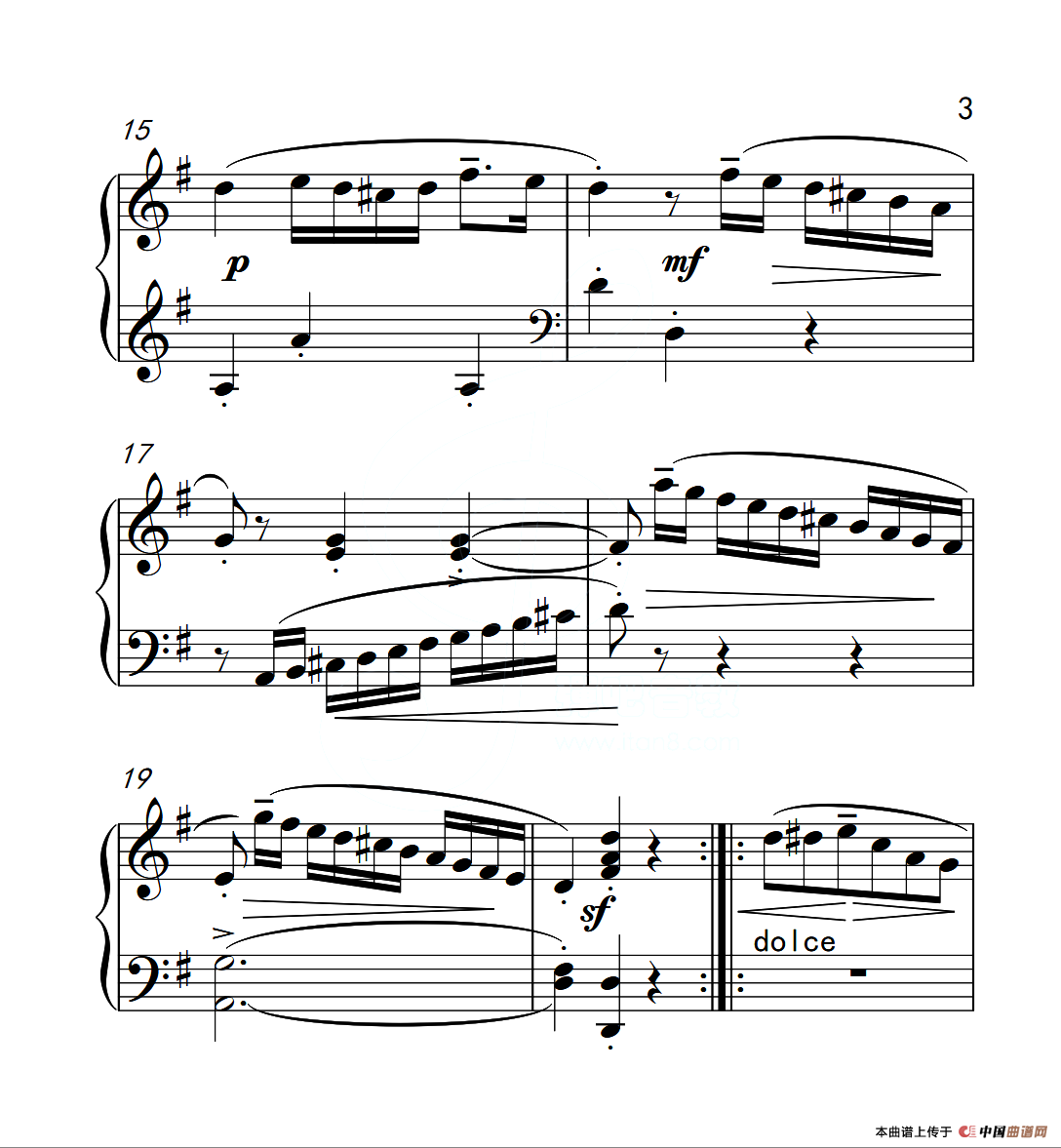 第四级A组 G大调小奏鸣曲（中国音乐学院钢琴考级作品1~6级）