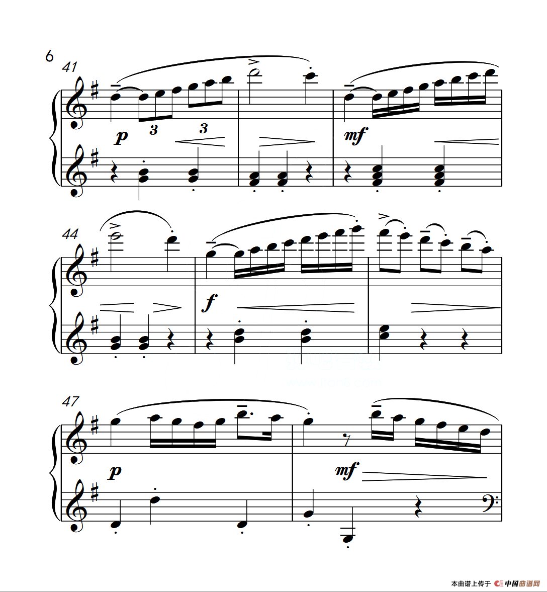 第四级A组 G大调小奏鸣曲（中国音乐学院钢琴考级作品1~6级）