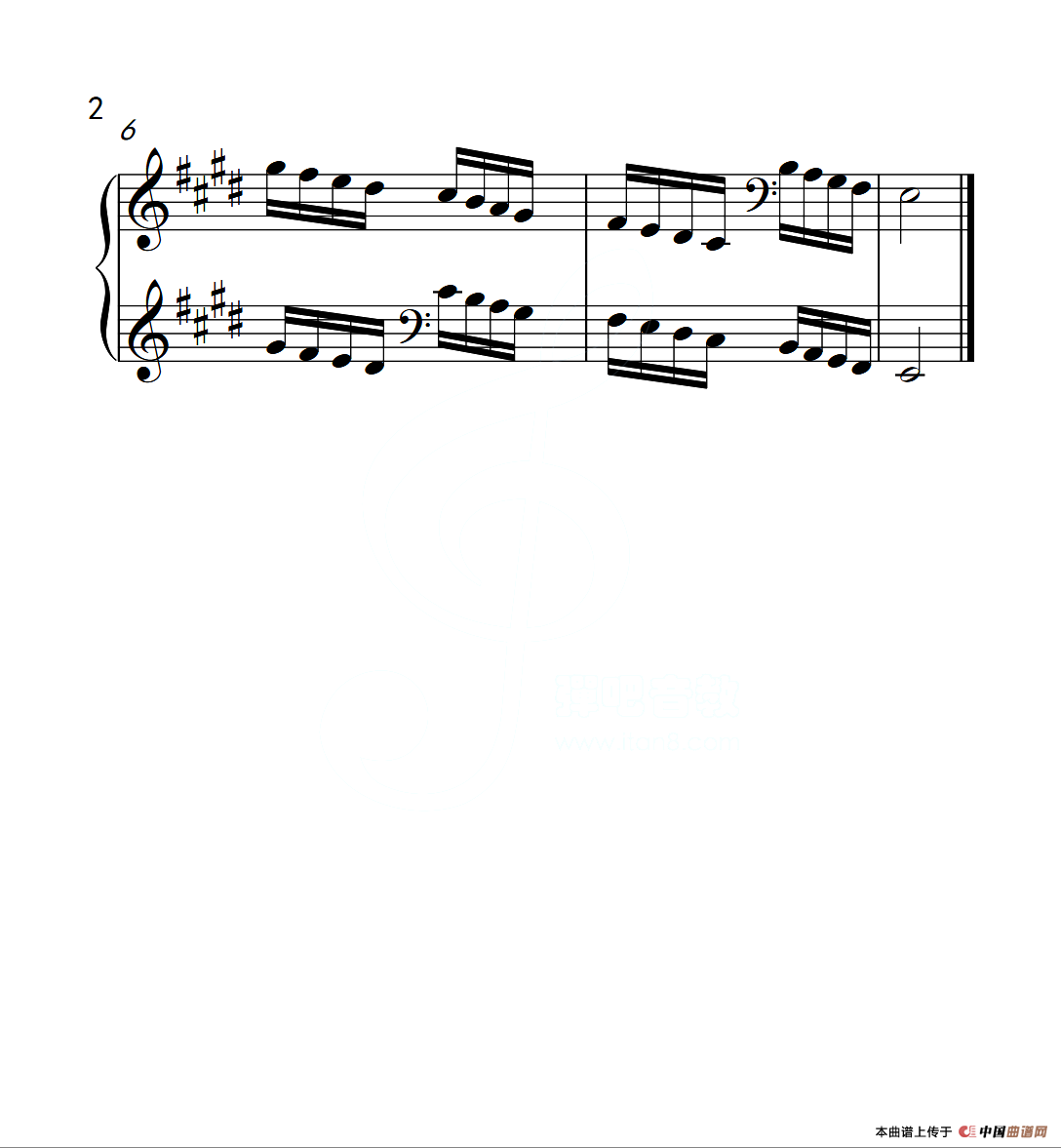 第四级 E大调音阶（中国音乐学院钢琴考级作品1~6级）