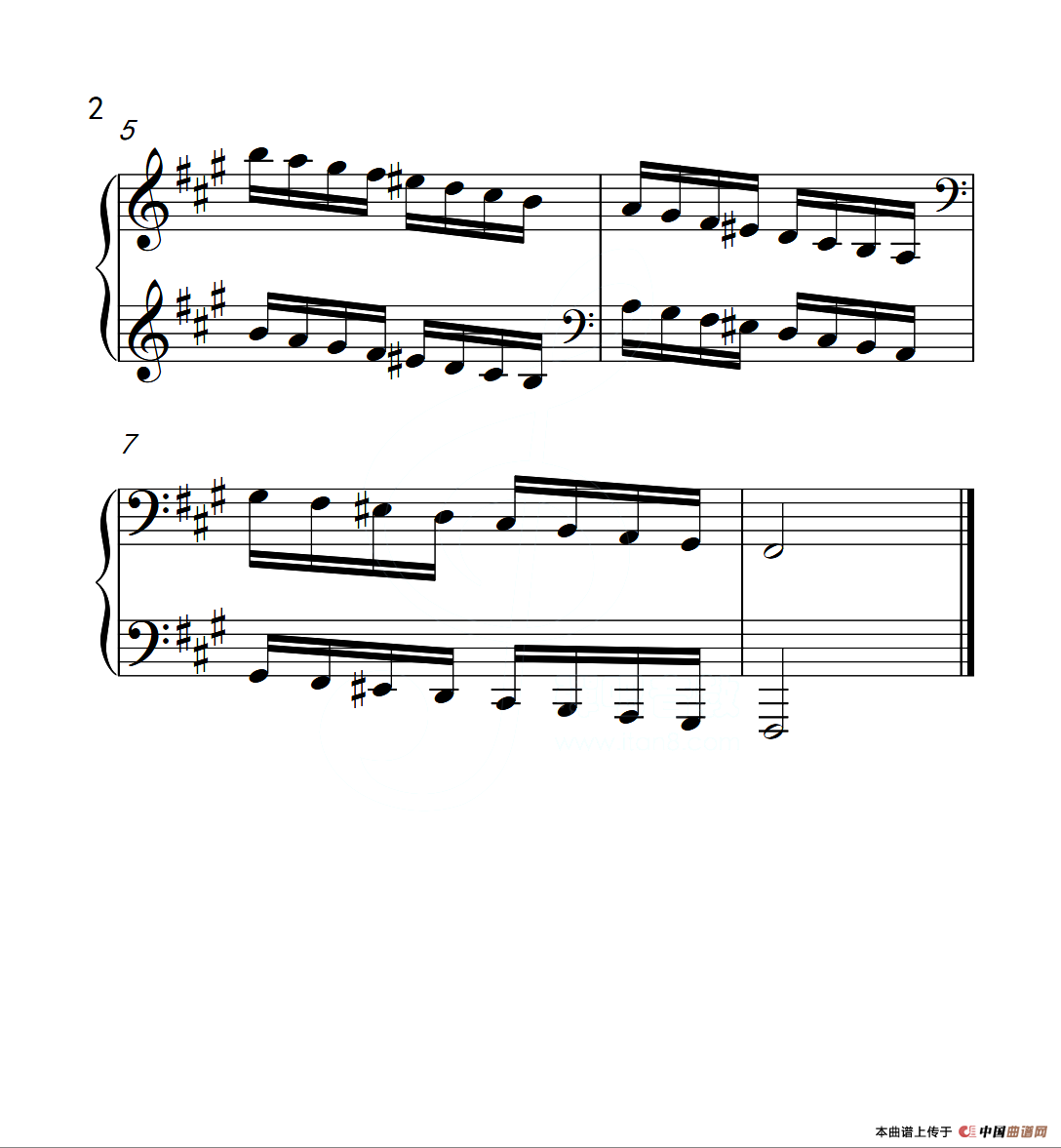 第四级 升f小调音阶（中国音乐学院钢琴考级作品1~6级）