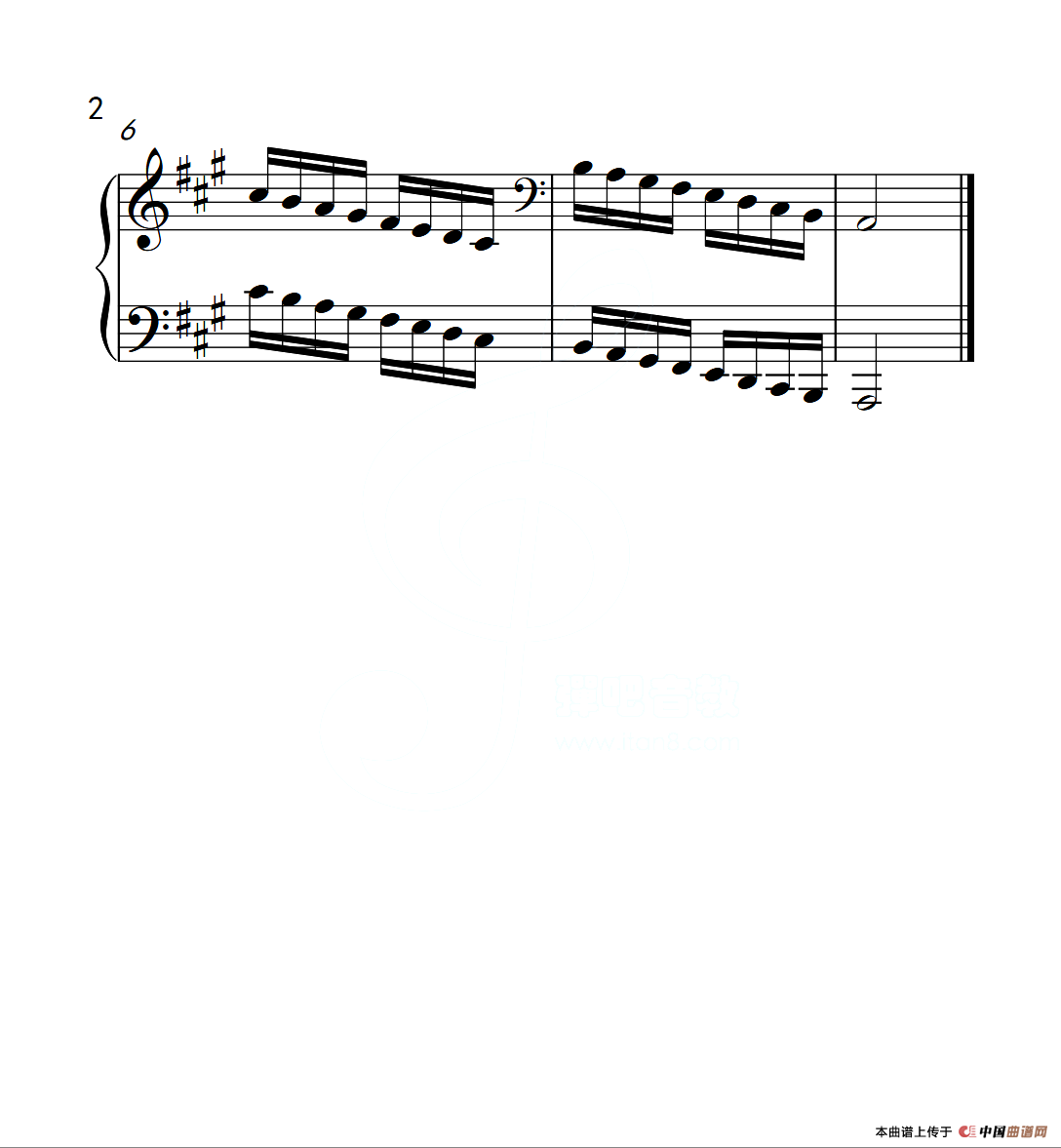 第四级 A大调音阶（中国音乐学院钢琴考级作品1~6级）