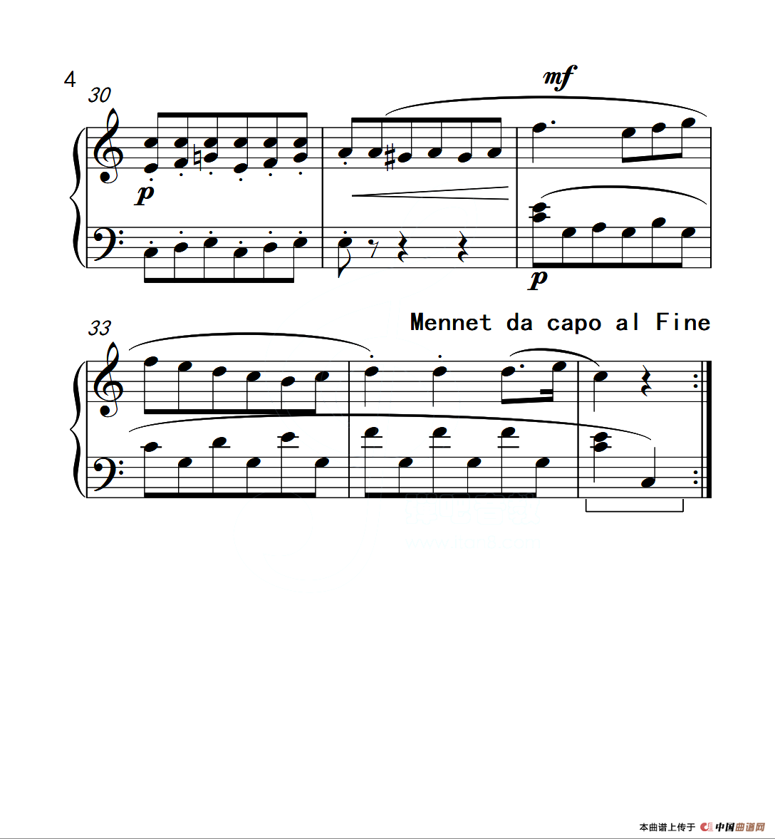 第三级 C大调小步舞曲（中国音乐学院钢琴考级作品1~6级）