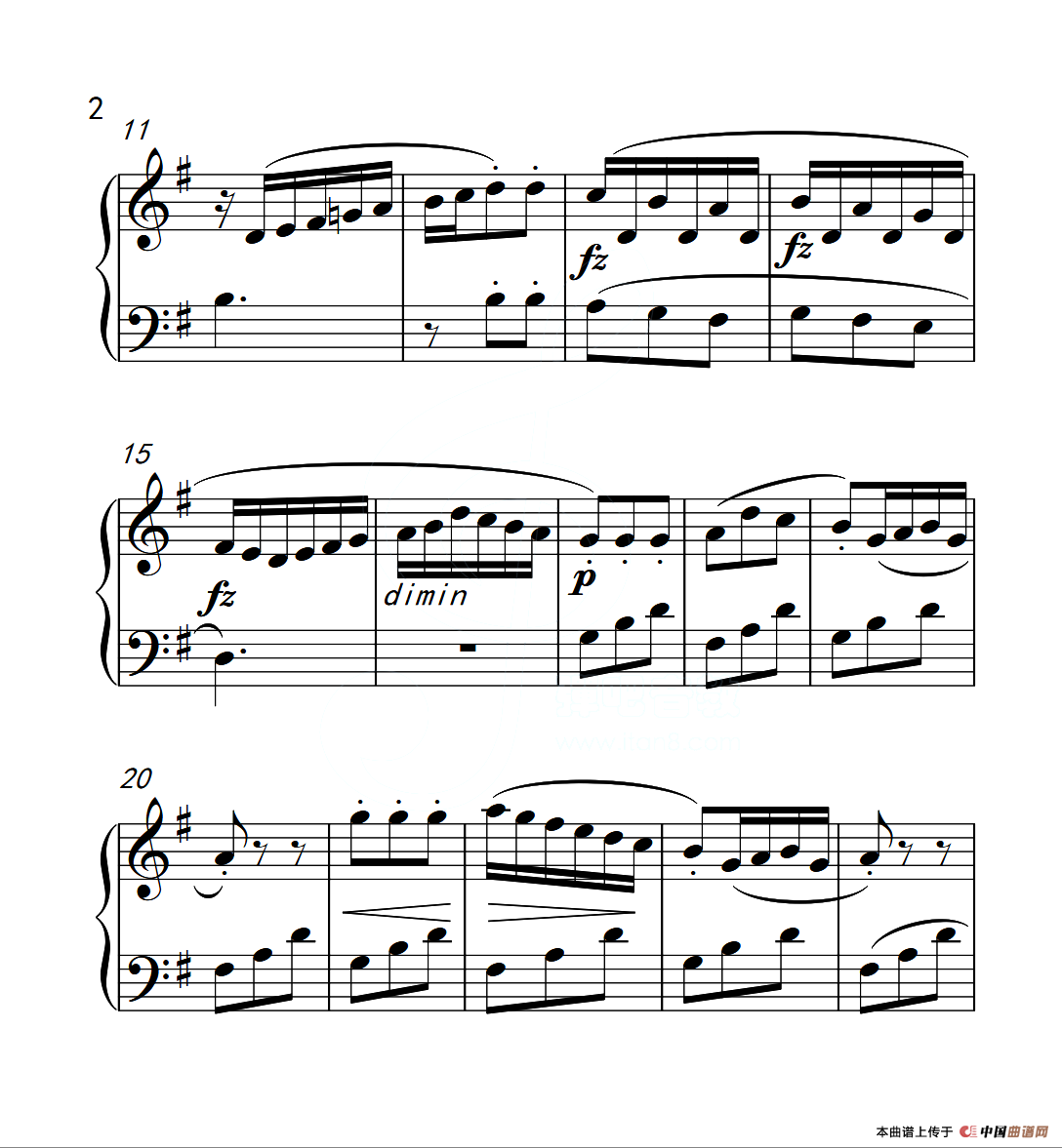 第三级B组 小奏鸣曲（中国音乐学院钢琴考级作品1~6级）