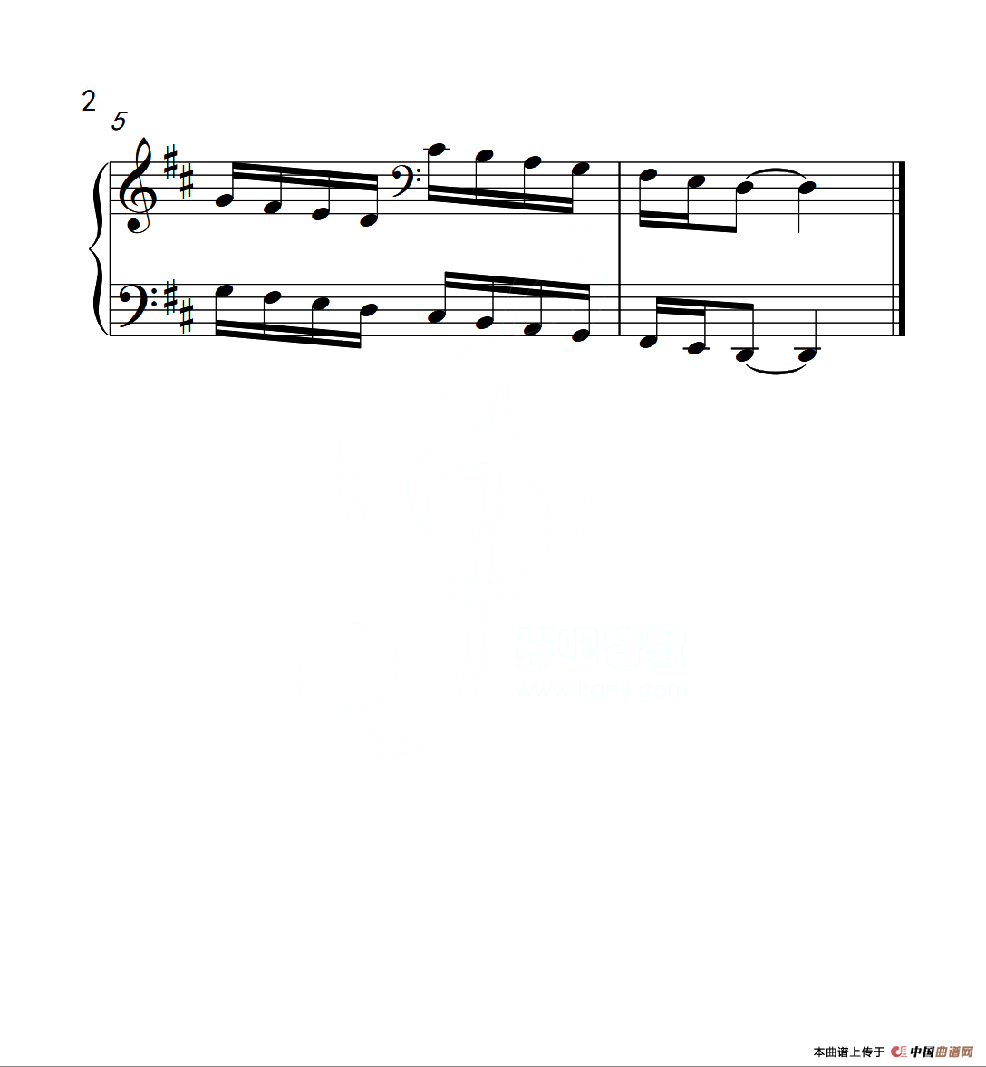 第三级 D大调音阶（中国音乐学院钢琴考级作品1~6级）