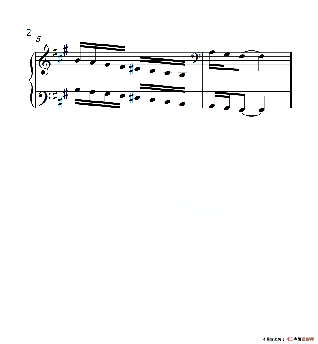 第三级 升f小调音阶（中国音乐学院钢琴考级作品1~6级）