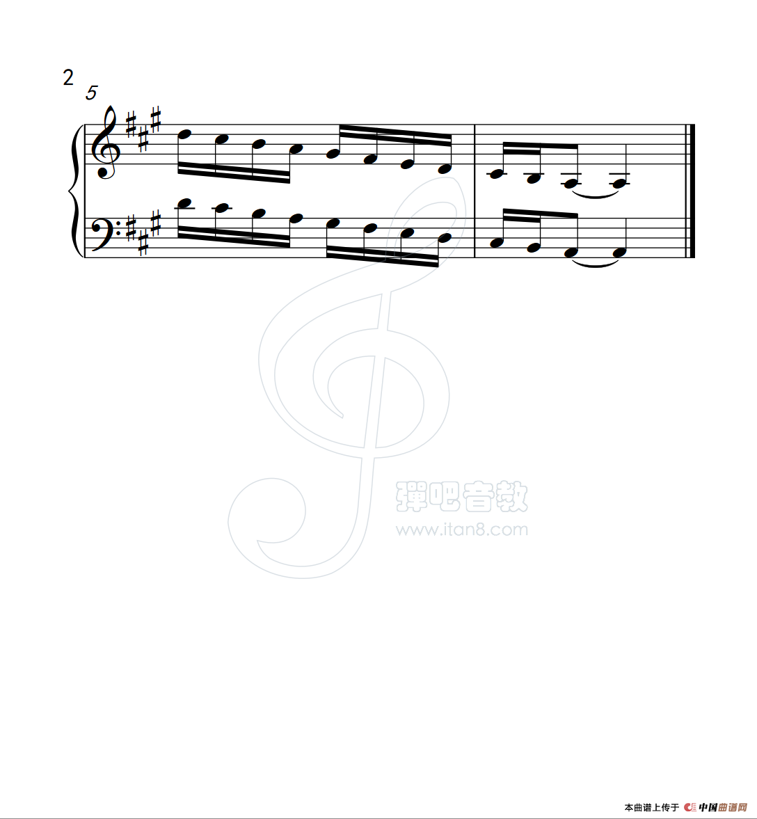 第三级 A大调音阶（中国音乐学院钢琴考级作品1~6级）